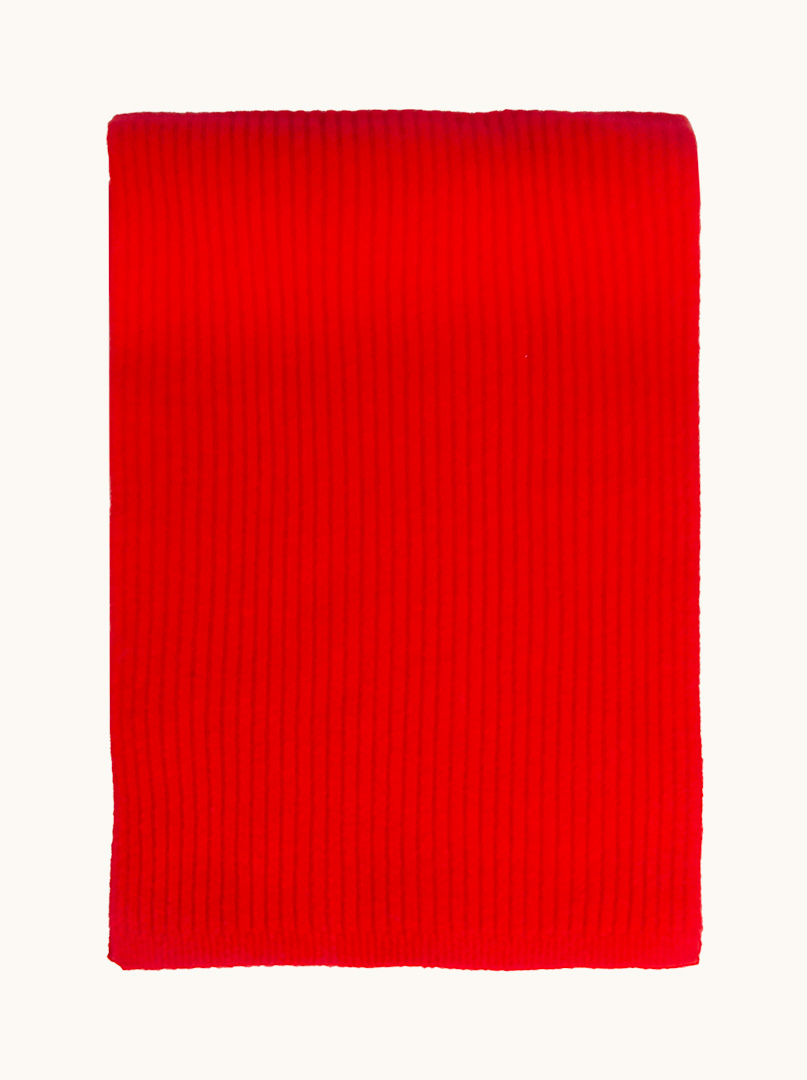 Striped red scarf 35 cm x 200 cm image 3