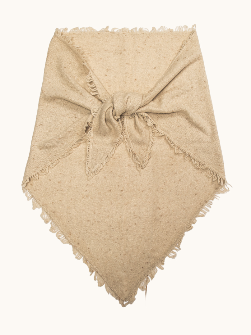 Wool shawl with tassels SABBIA PREMIUM wool 100%. image 1