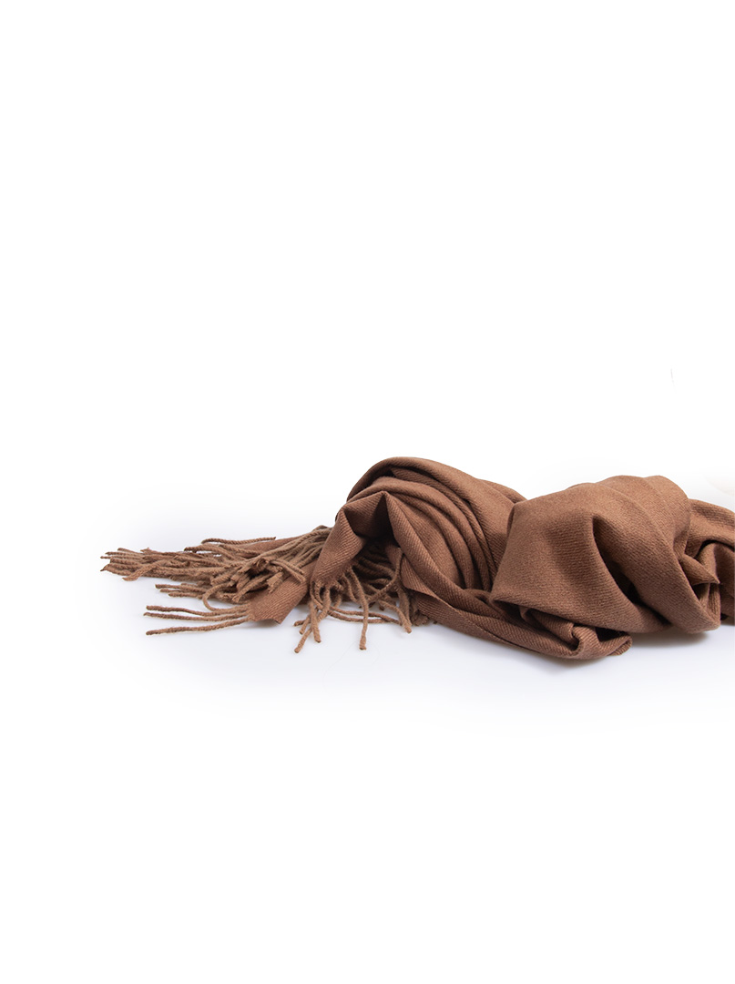 Beige scarf with tassels 70 cm x 180 cm 20% wool 30% viscose 50% polyester image 3