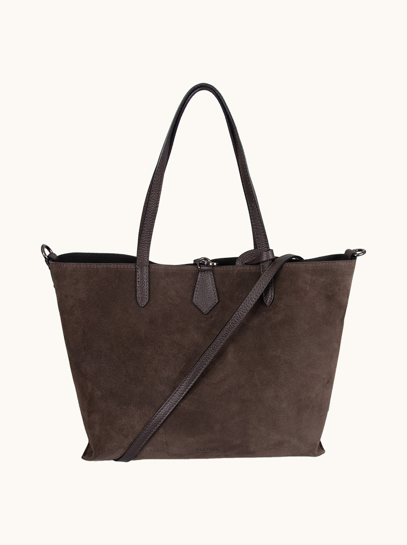 Women's large leather bag Allora black 2in1 - shopper with pouches image 4
