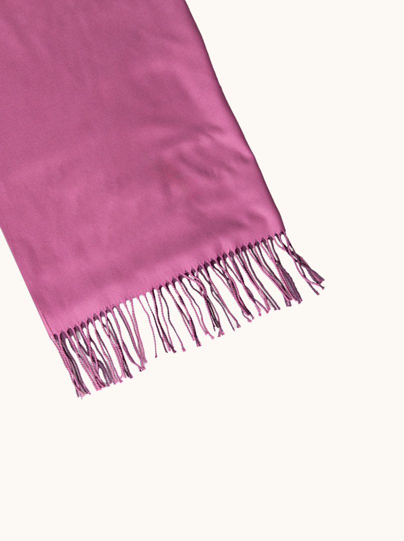 Double-sided purple and pink scarf with tassels 70 cm x 170 cm image 4