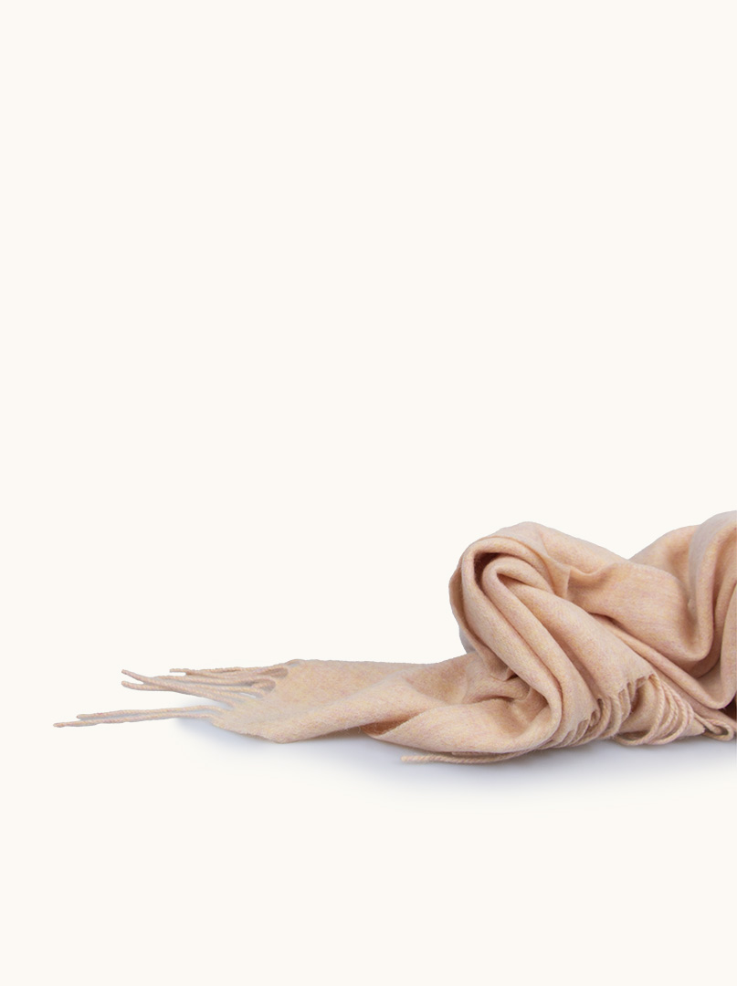 Scarf 100% wool beige with tassels 70 cm x 185 cm image 4