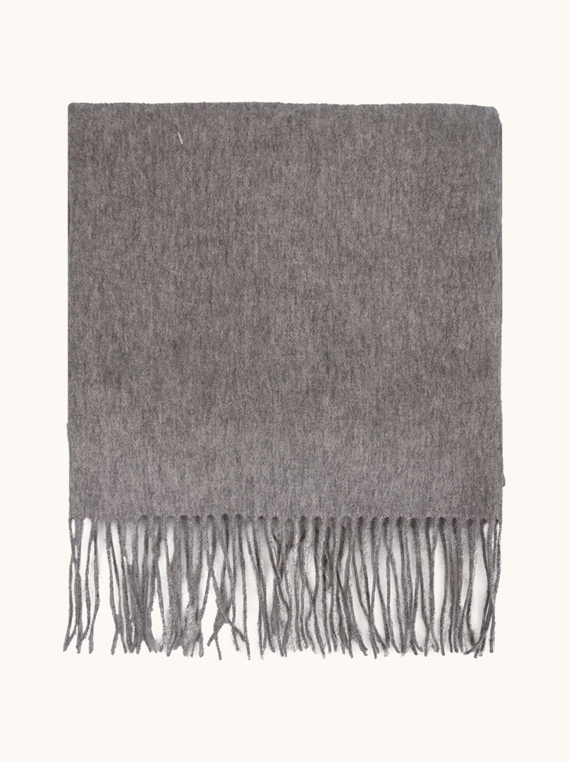 Scarf 100% wool warm grey 70 cm x 180 cm image 2