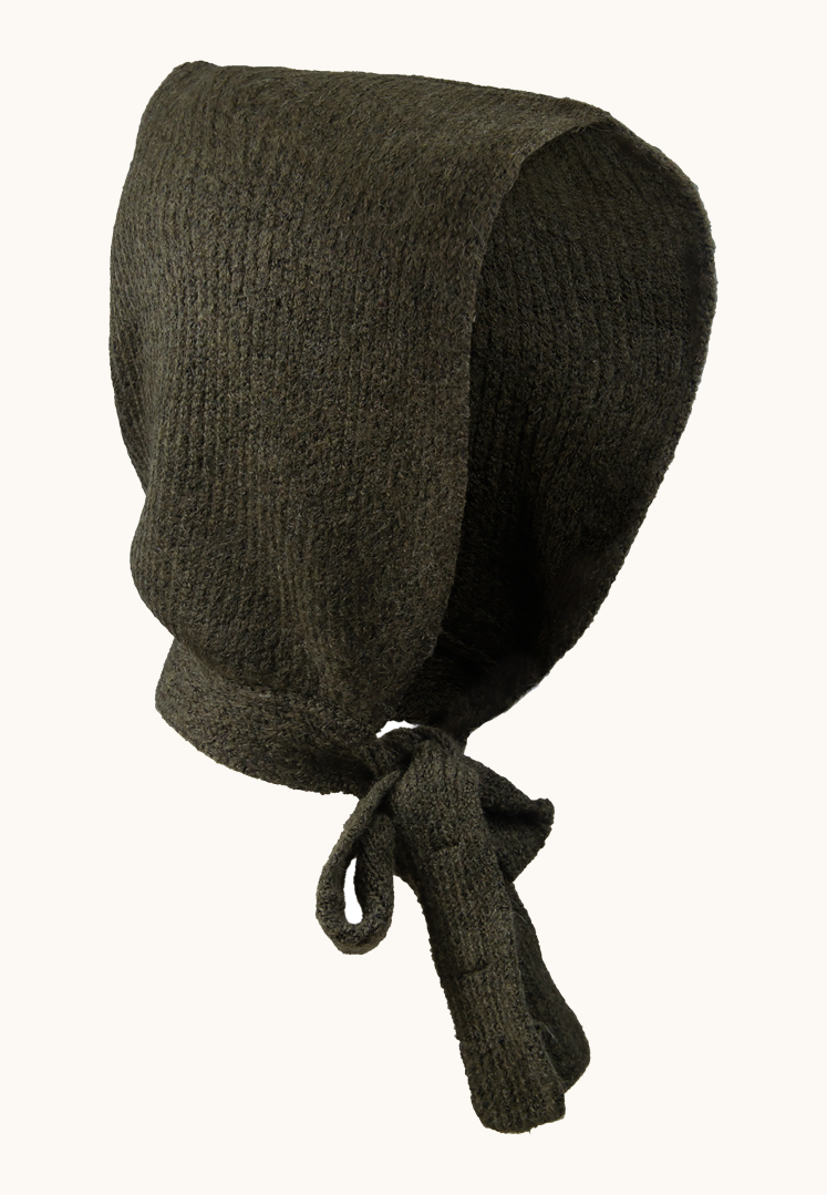 Beanie with binding 100% wool black with animal motif image 2