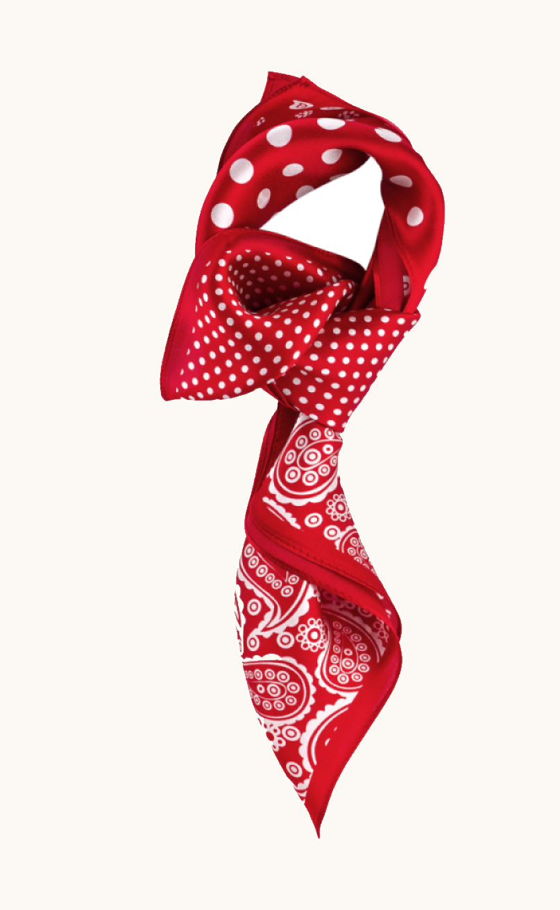 Raspberry silk gavroche 53 cm x 53 cm image 2