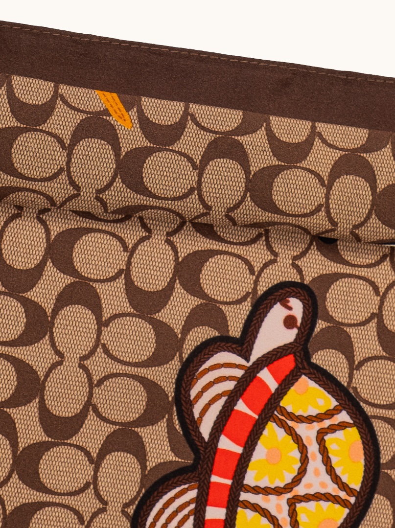 Black silk scarf with geometric patterns 68cm x 68cm image 4