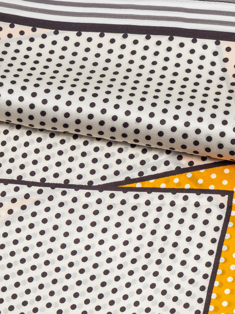 Small geometric dotted silk scarf 53cm x53cm image 4