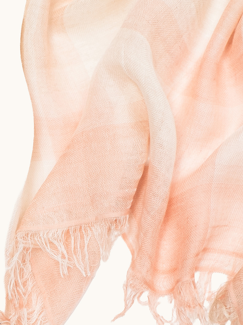 Light linen scarf with fringes, salmon, 55cm x 180cm image 4