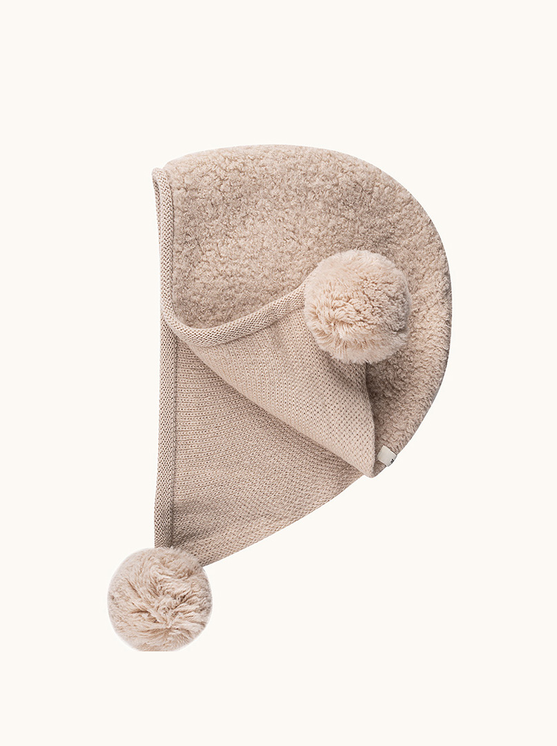 Beanie with binding 100% wool red image 1