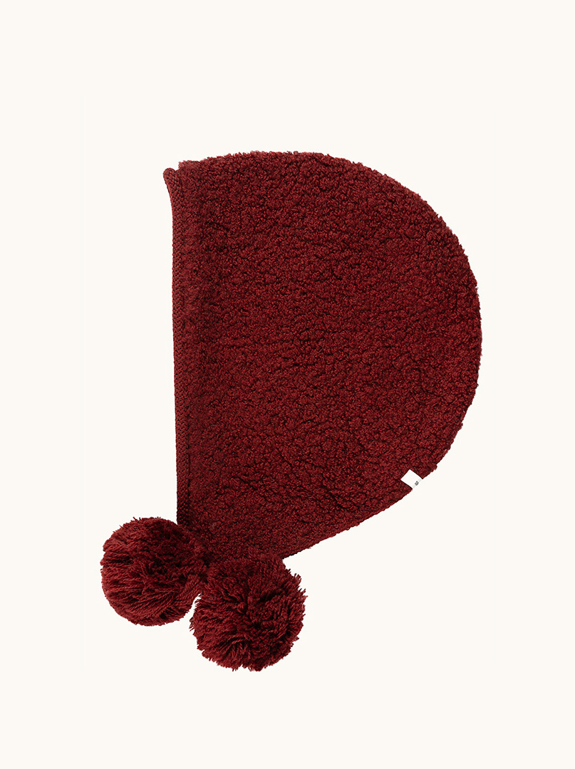 Beanie with binding 100% wool red image 1