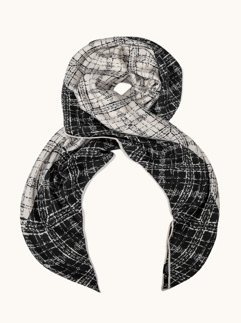 Wool and silk double sided shawl Touch of Luxury 105cm x105cm image 2