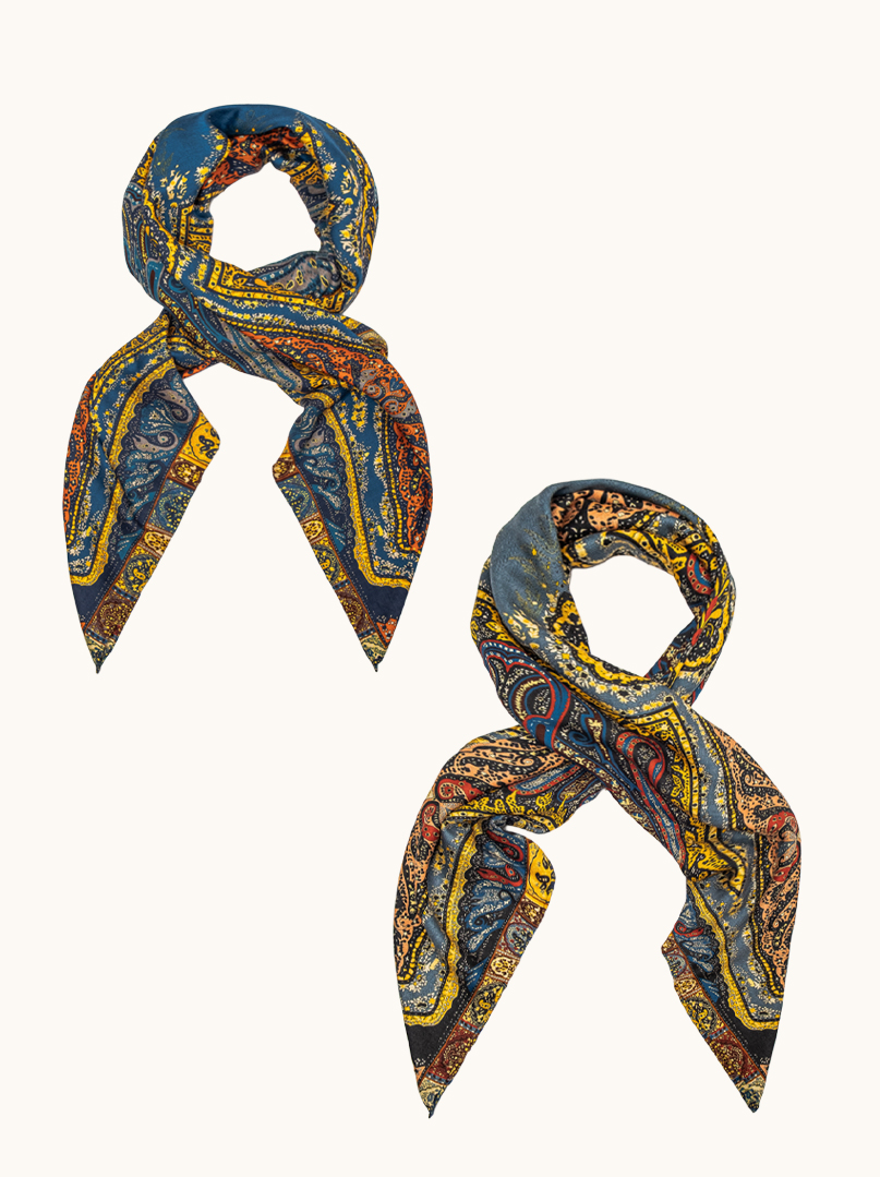 Large scarf wool with silk 130x130 cm image 1