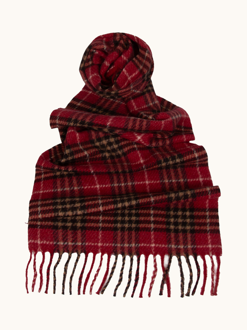 Red checkered scarf 40 cm x 180 cm PREMIUM image 1