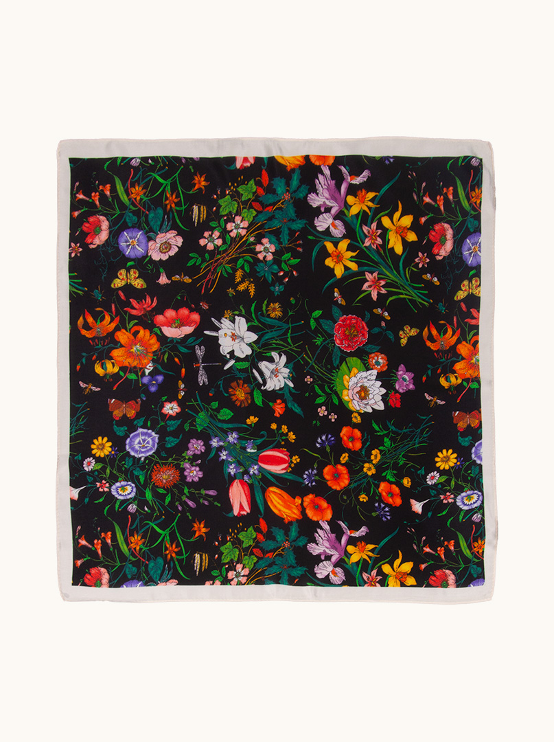 Floral silk scarf 53 cm x 53 cm  image 2