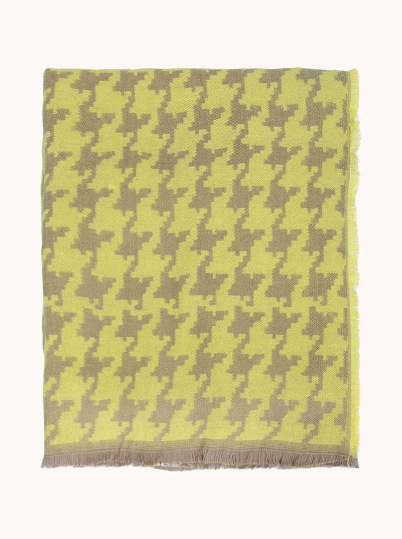 Warm houndstooth scarf in shades of green, 75cm x 210cm image 2