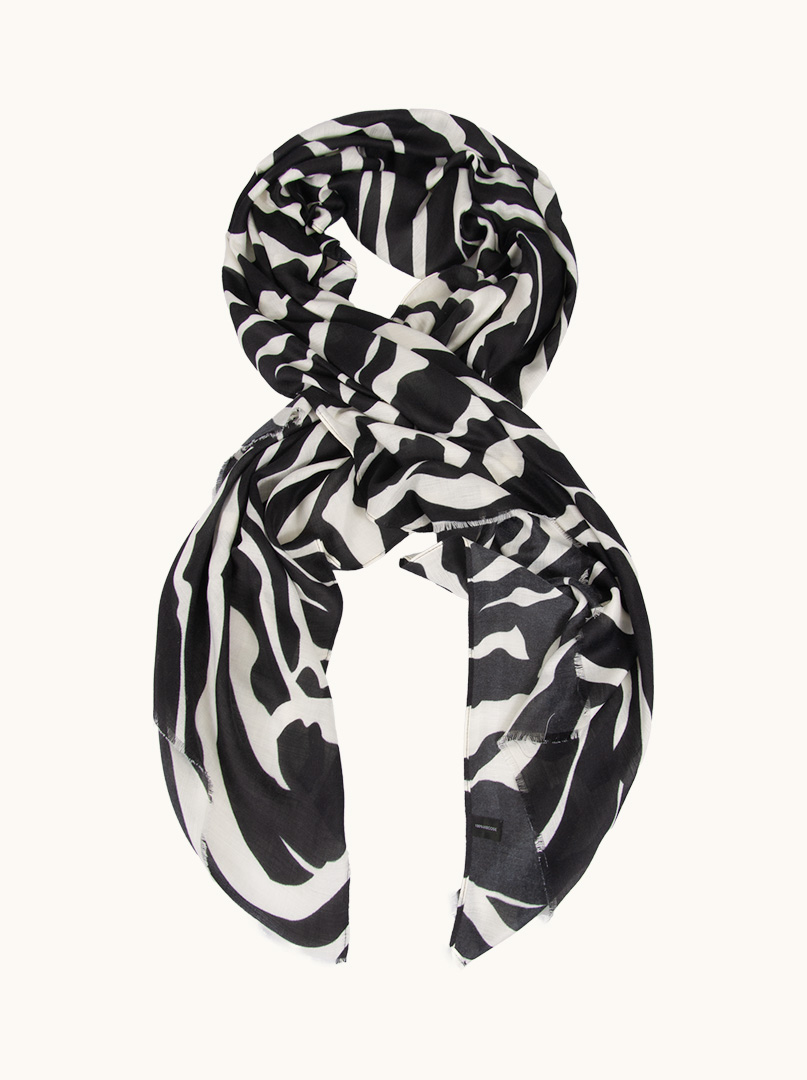Scarf with zebra motif and orange accents image 1