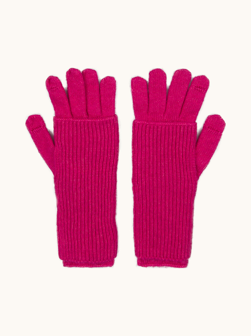 Wool gloves in fuchsia color image 1