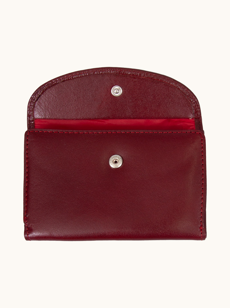 Small maroon leather wallet Allora - Allora image 3