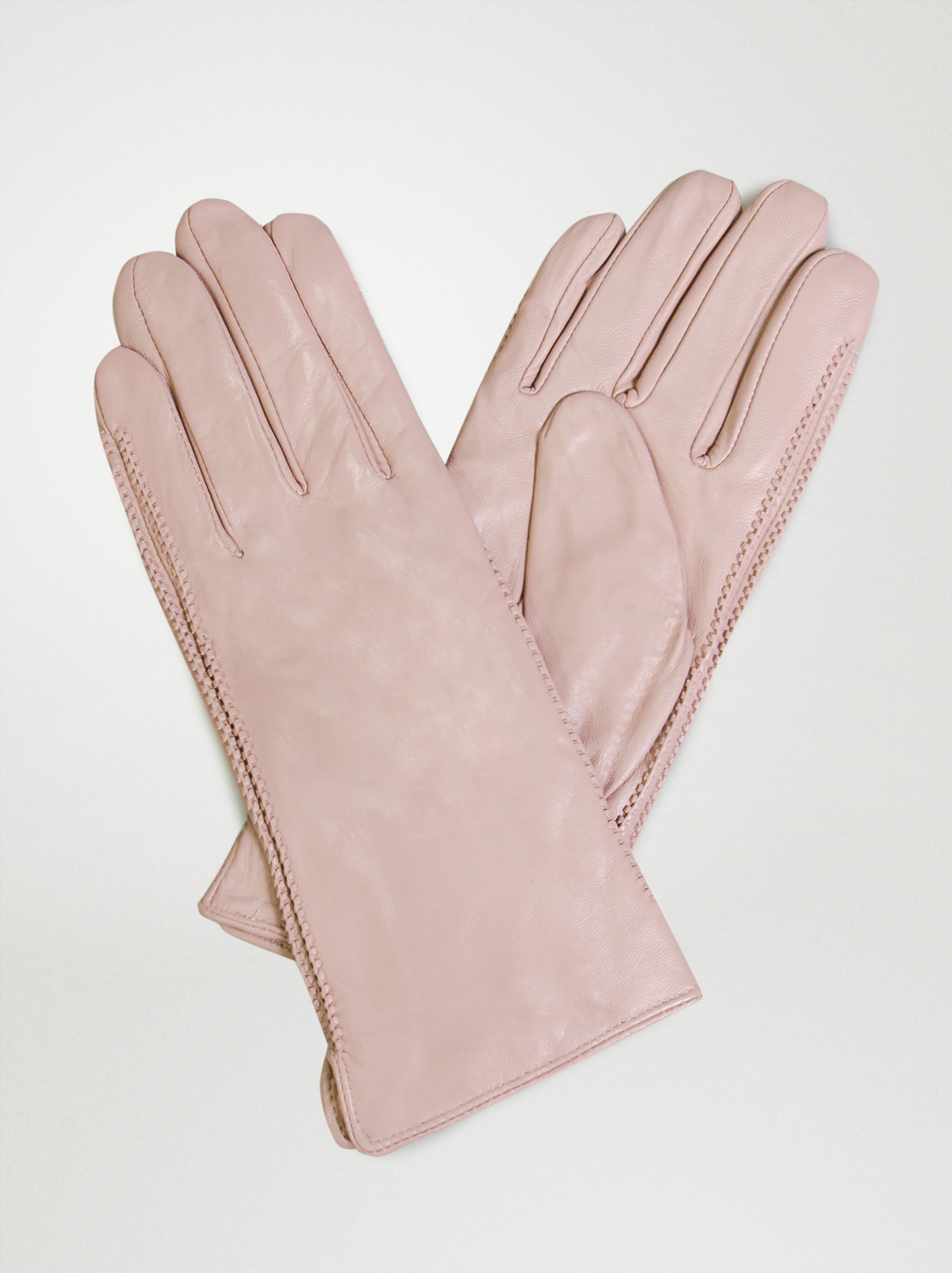 Pink leather gloves - Allora image 1