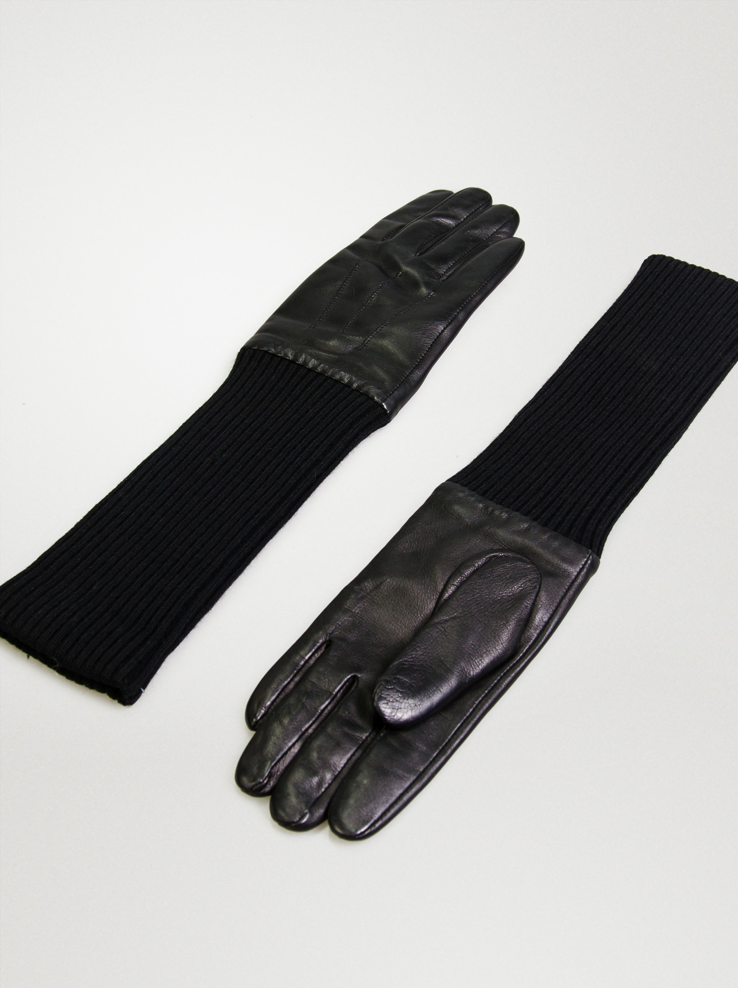 Leather gloves with knitted cuff M - Allora image 2