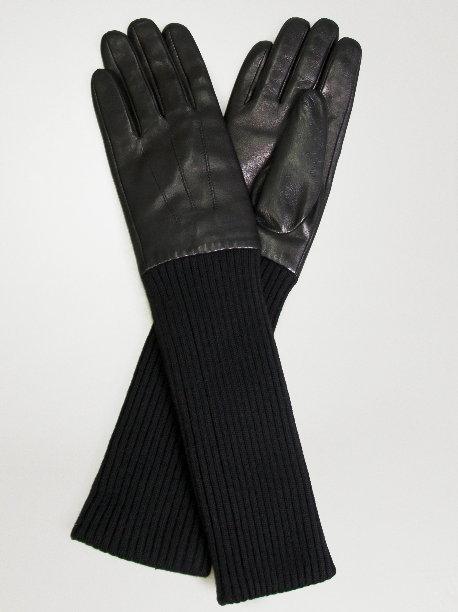 Leather gloves with knitted cuff M - Allora image 1