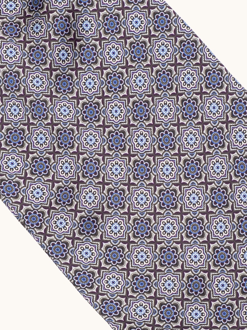 Silk foulard in geometric pattern 17 x 130 cm image 3