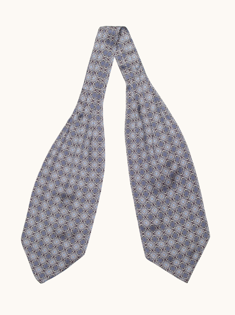 Silk foulard in geometric pattern 17 x 130 cm image 1