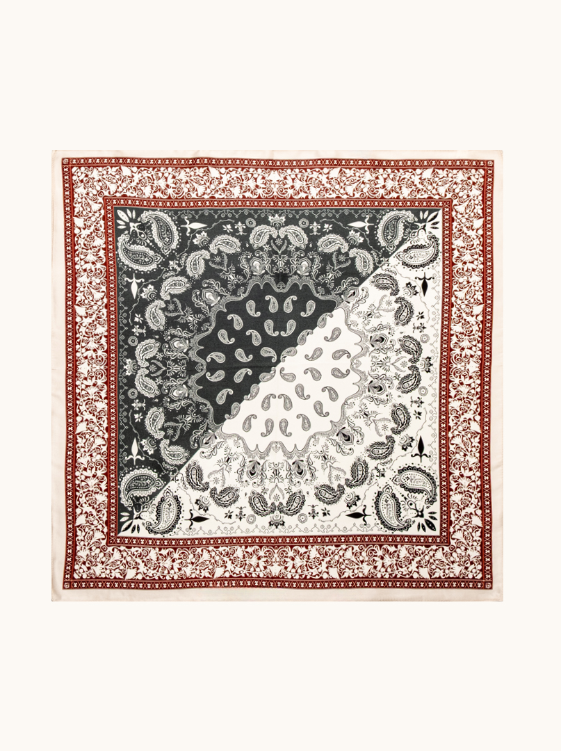 Small women's silk scarf with herringbone pattern, 53 cm x 53 cm image 2