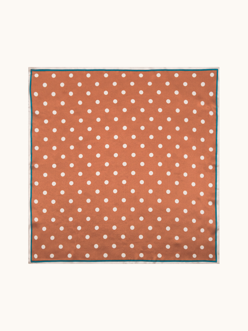 Small silk gavroshka scarf caramel pea 53cm x53cm image 2