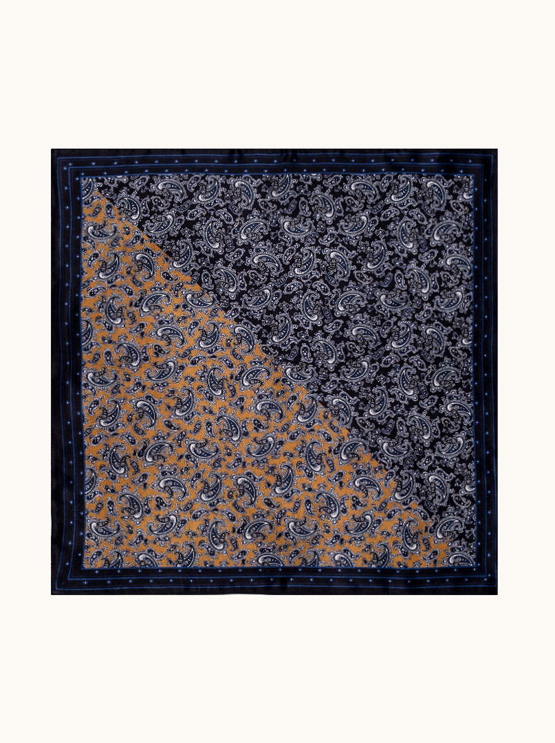 Small silk women's paisley scarf, 53 cm x 53 cm image 2