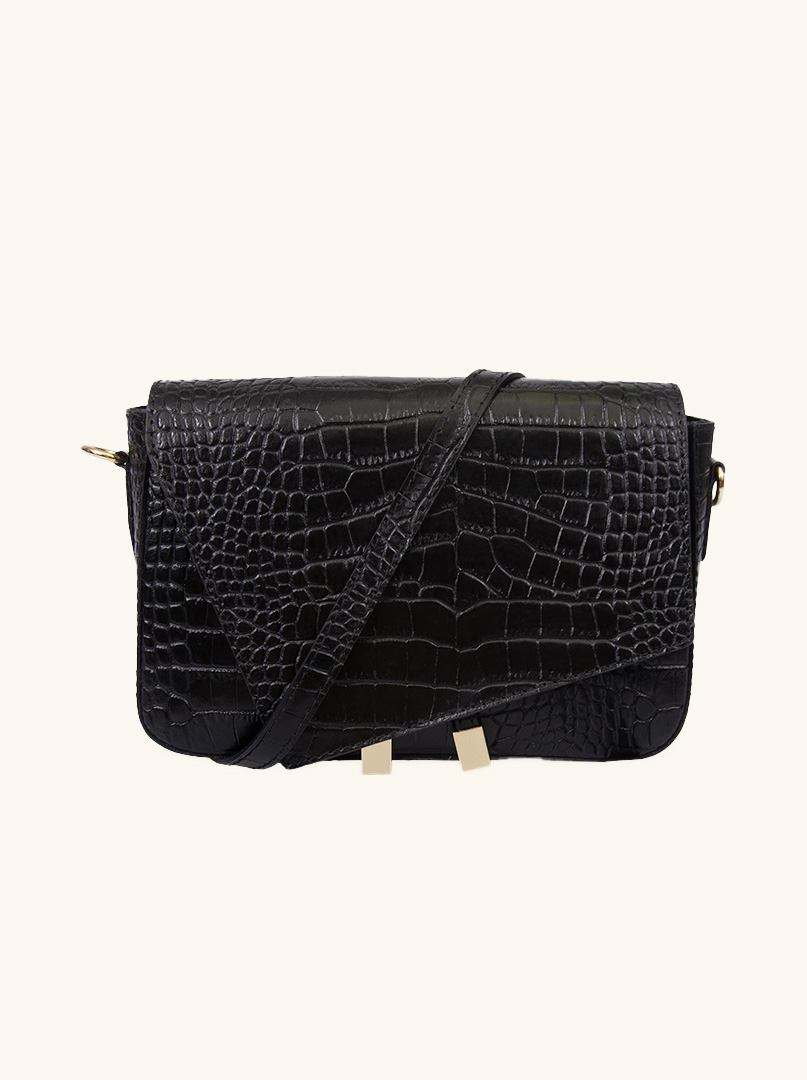 Allora  black natural leather postbag PREMIUM image 4