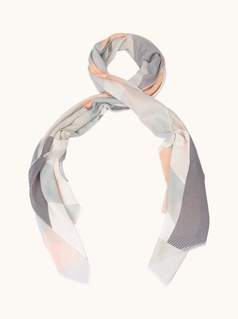 Scarf 100% wool geometric minimalism 95 cm x 210 cm PREMIUM image 3