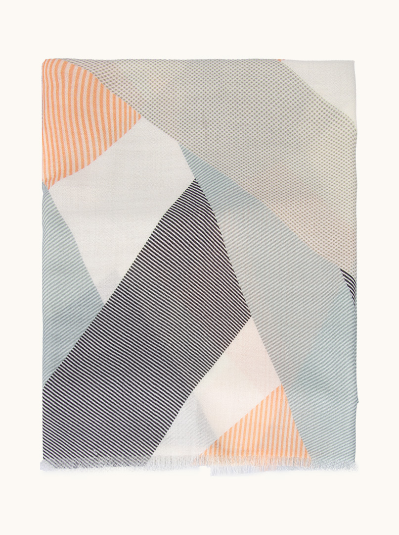 Scarf 100% wool geometric minimalism 95 cm x 210 cm PREMIUM image 4