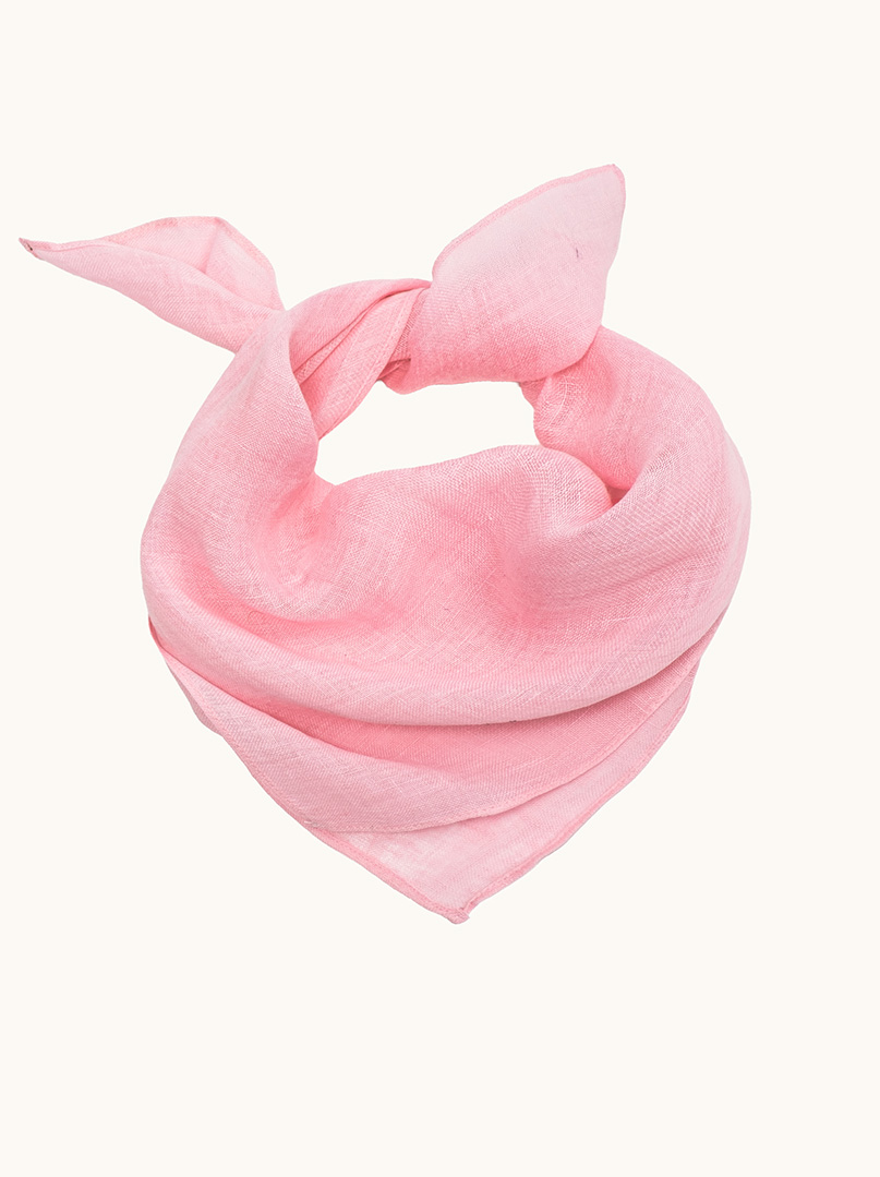 Light linen scarf with fringes, salmon, 55cm x 180cm image 1