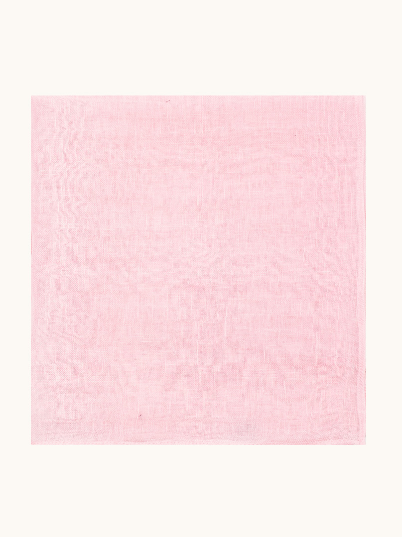 Light linen scarf with fringes, salmon, 55cm x 180cm image 3