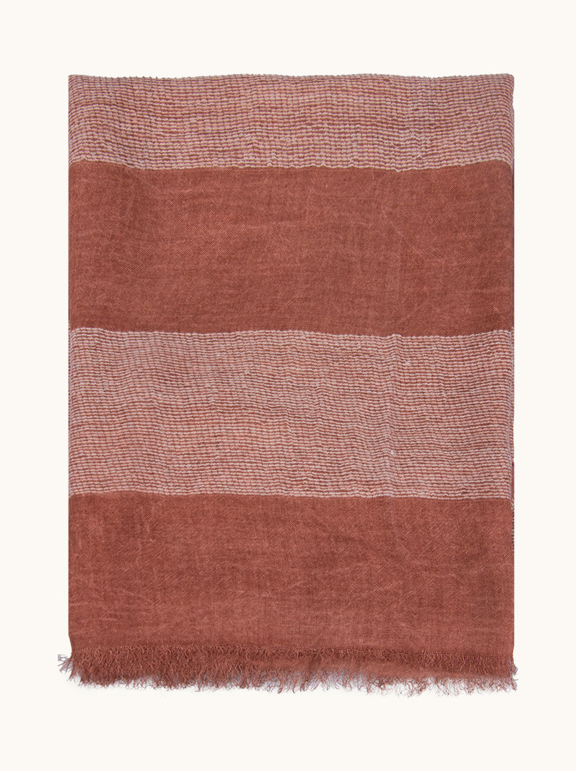 Light orange striped scarf 110 cm x 190 cm image 2