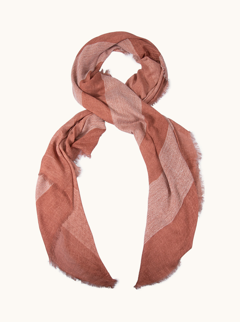 Light orange striped scarf 110 cm x 190 cm image 1