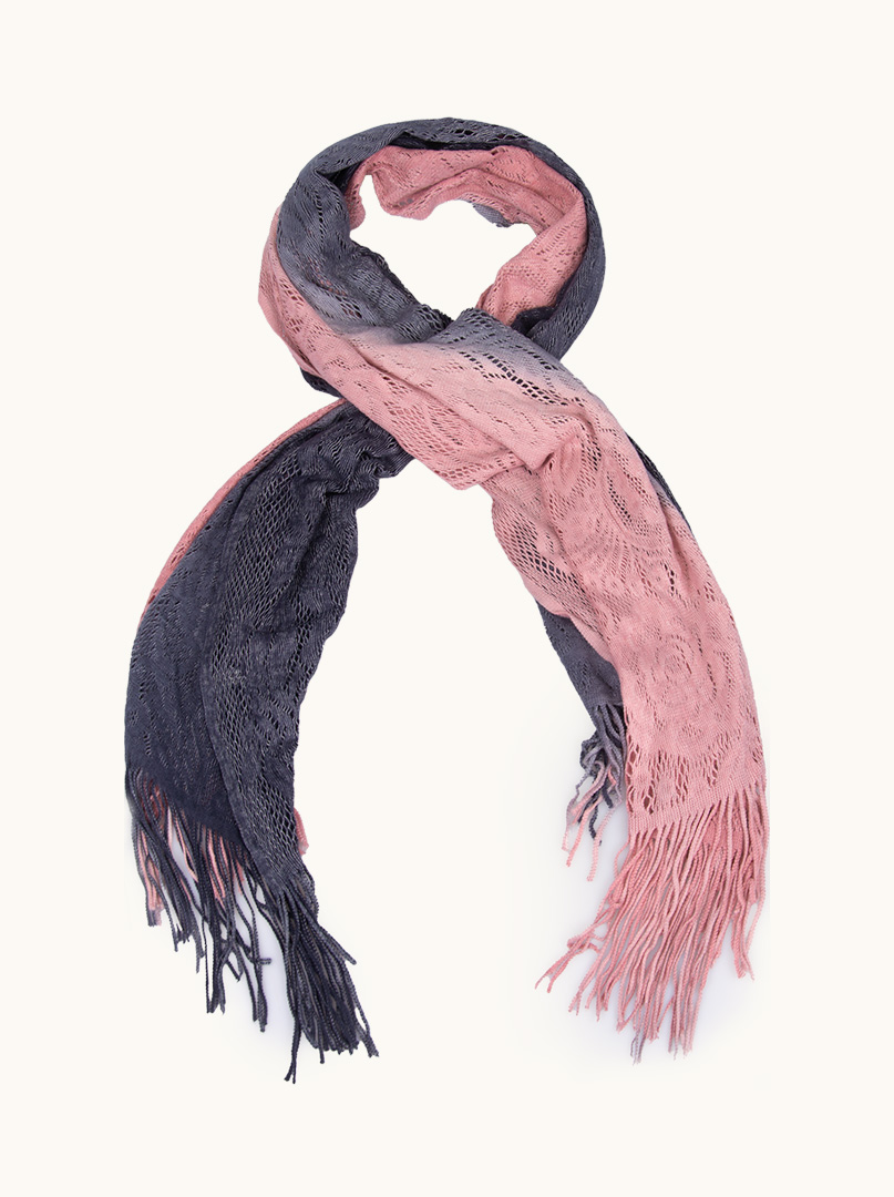 openwork scarf with fringes 170cm x 80cm image 1