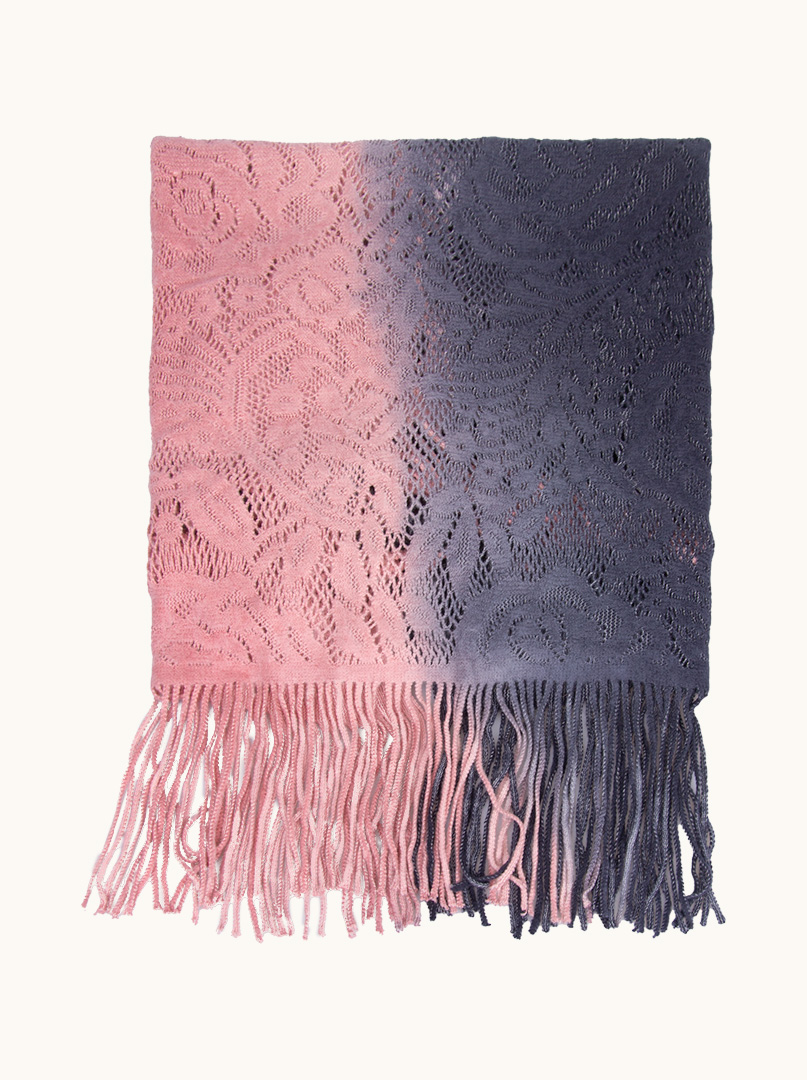 openwork scarf with fringes 170cm x 80cm image 3