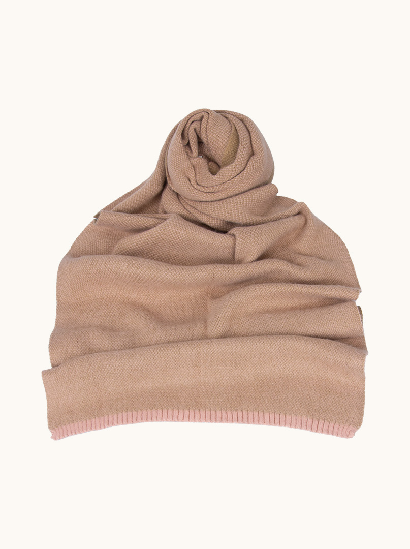 Large pink and beige scarf 230cm x 70cm image 1