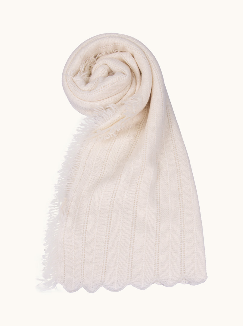 Exclusive cashmere shawl white 60 cm x 220 cm PREMIUM image 4