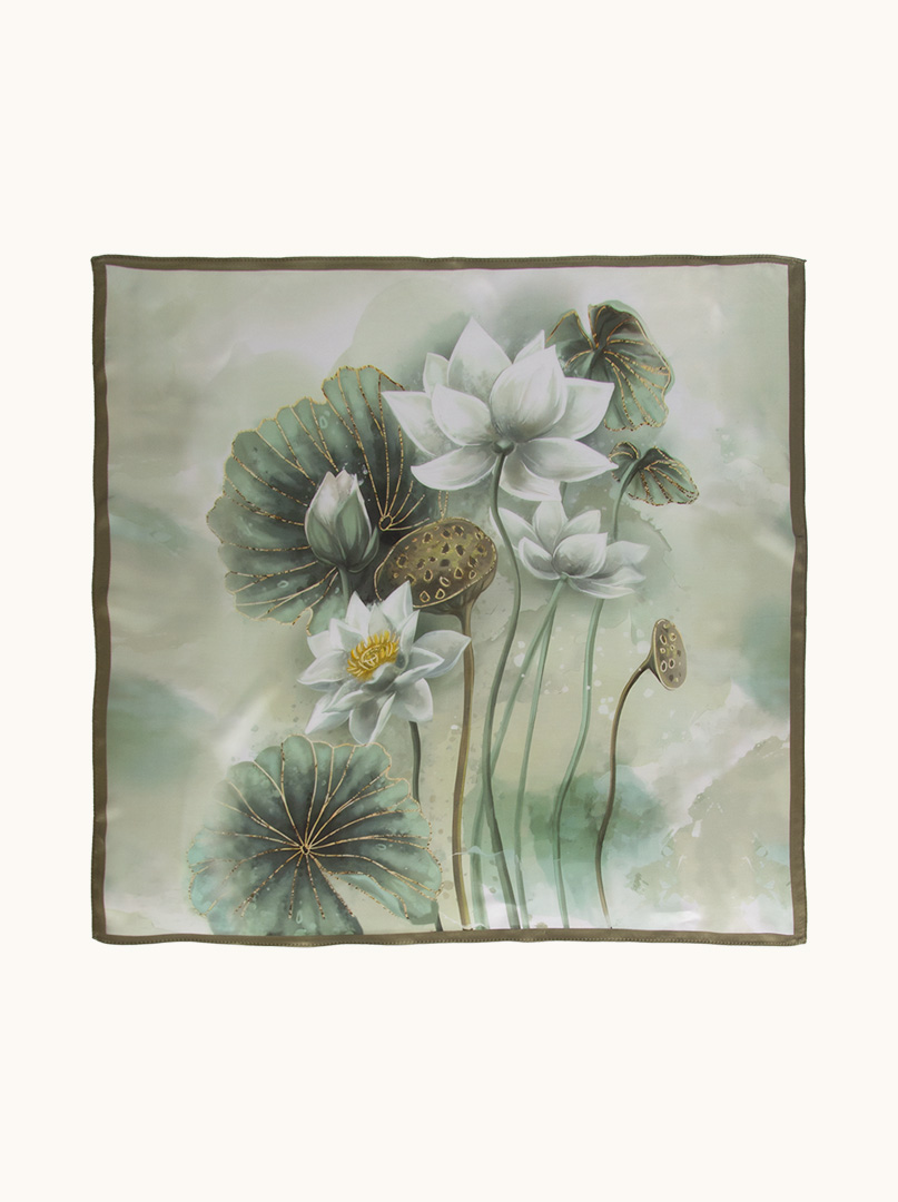 Lotus Whisper silk scarf 68cm x 68cm image 2