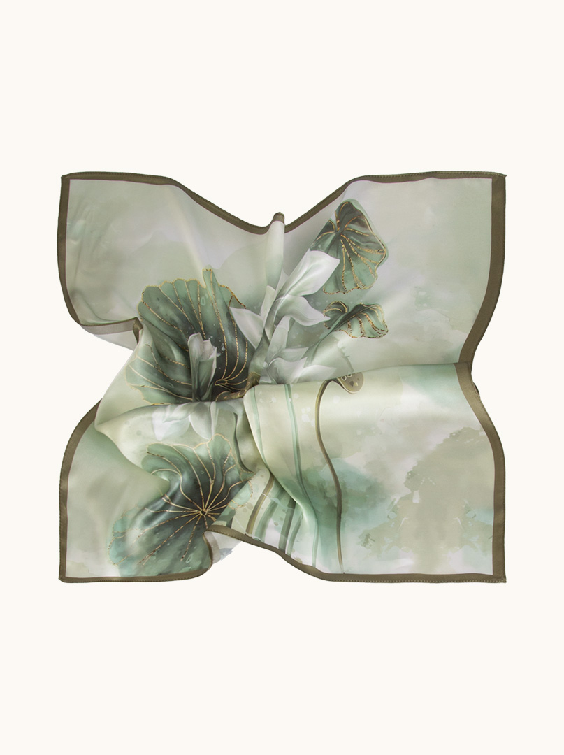 Lotus Whisper silk scarf 68cm x 68cm image 3