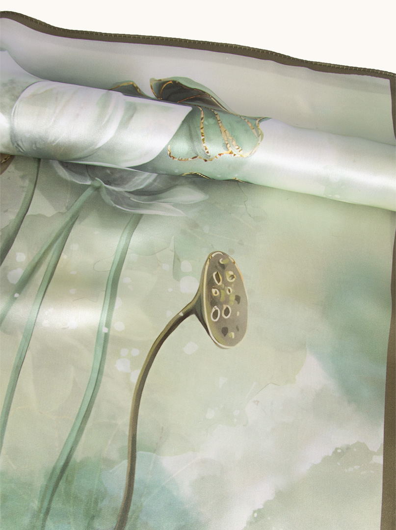 Lotus Whisper silk scarf 68cm x 68cm image 4