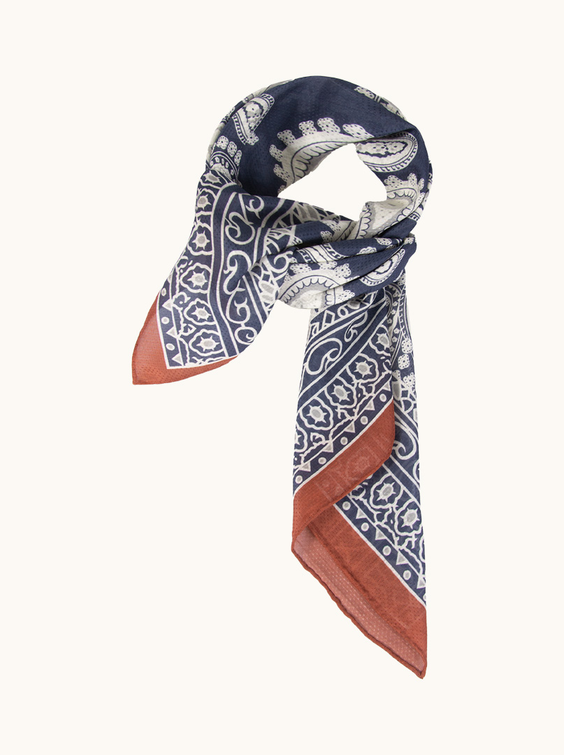 Mulberry silk scarf with cotton in mosaic 65cm x 65cm image 1