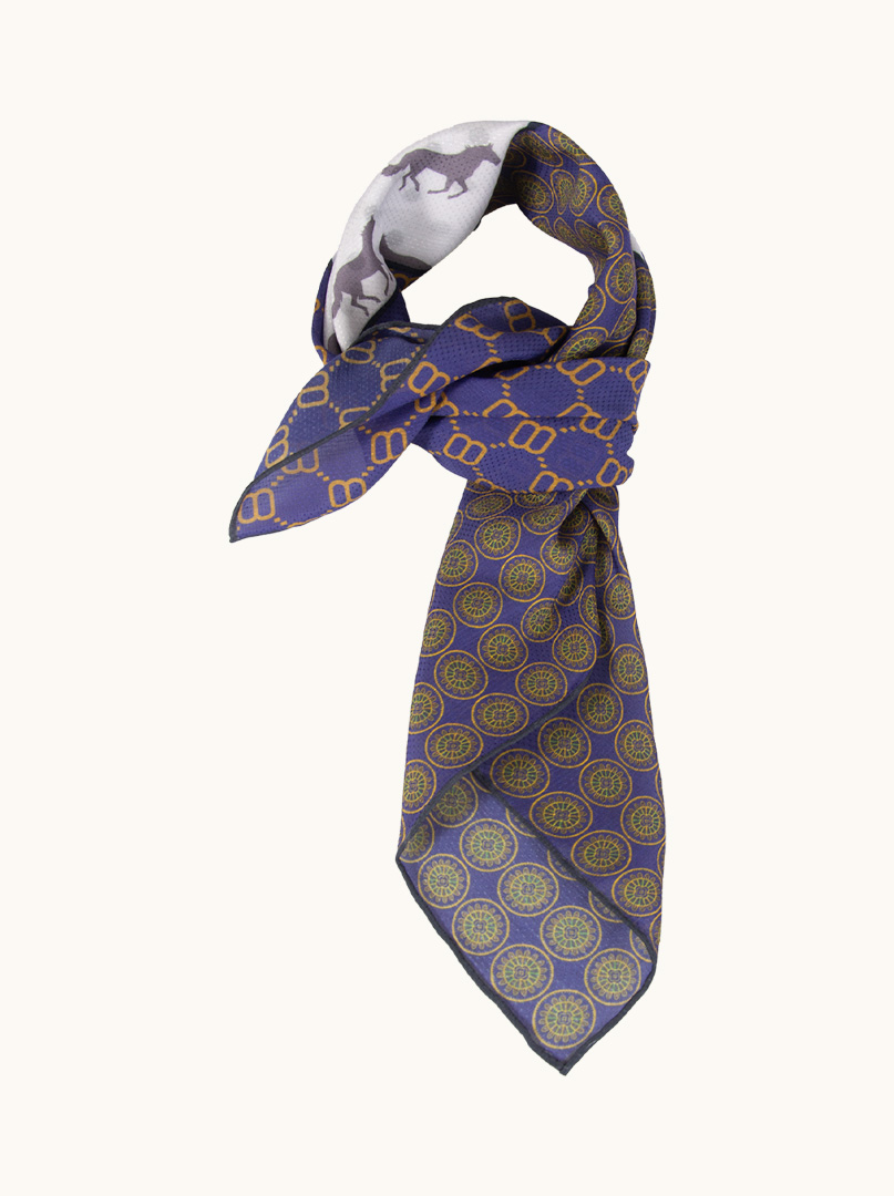 Women's retro scarf made of mulberry silk and  cotton 65cm x 65cm image 1