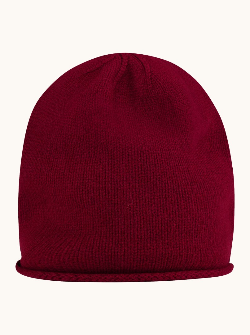 Wool cap with curled brim burgundy smurfette image 2
