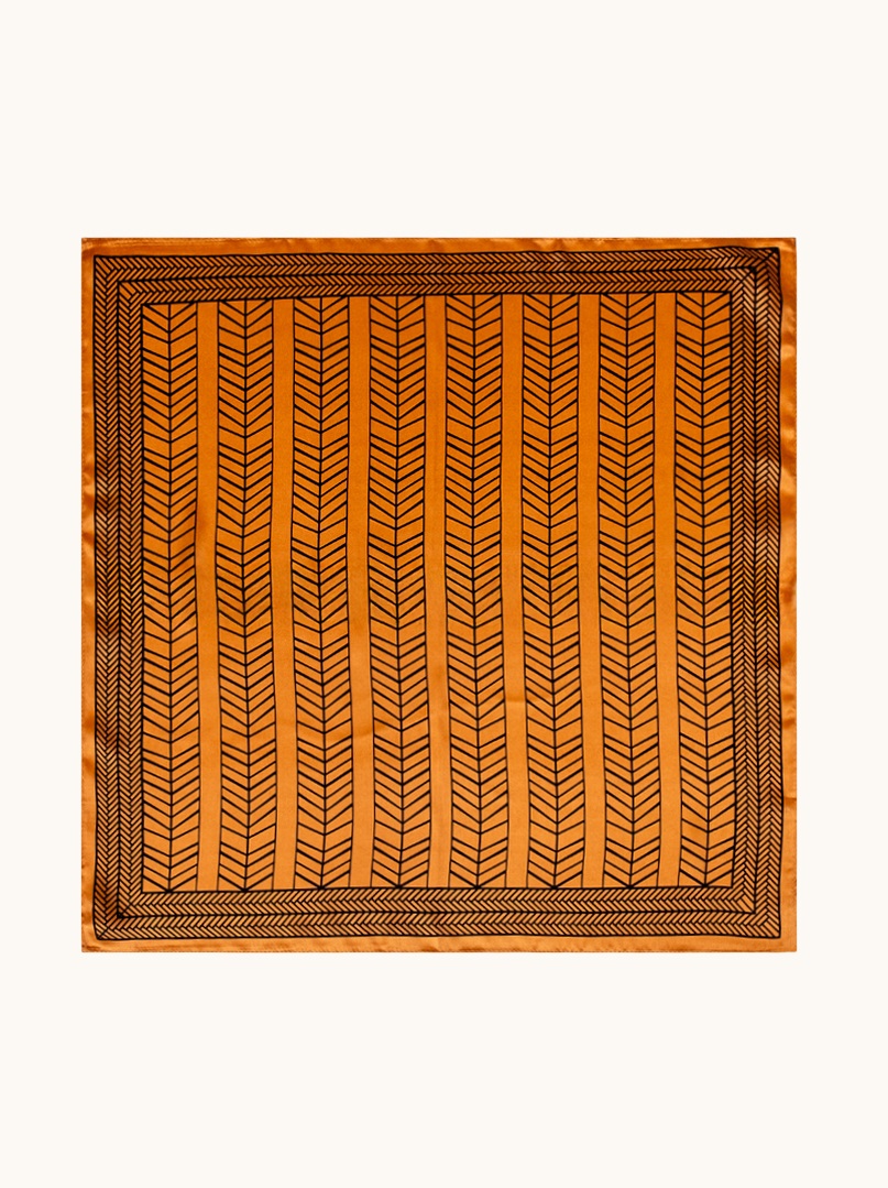 Small women's silk scarf with herringbone pattern, 53 cm x 53 cm image 2