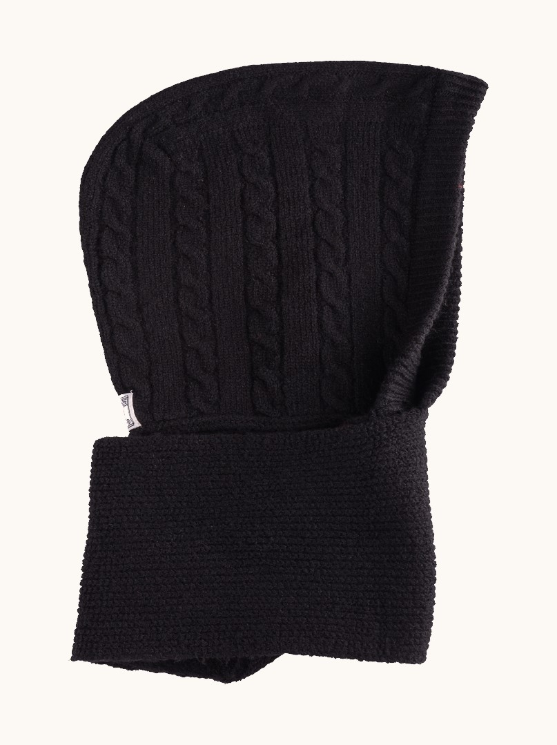 Black hoodie with long wool scarf image 1