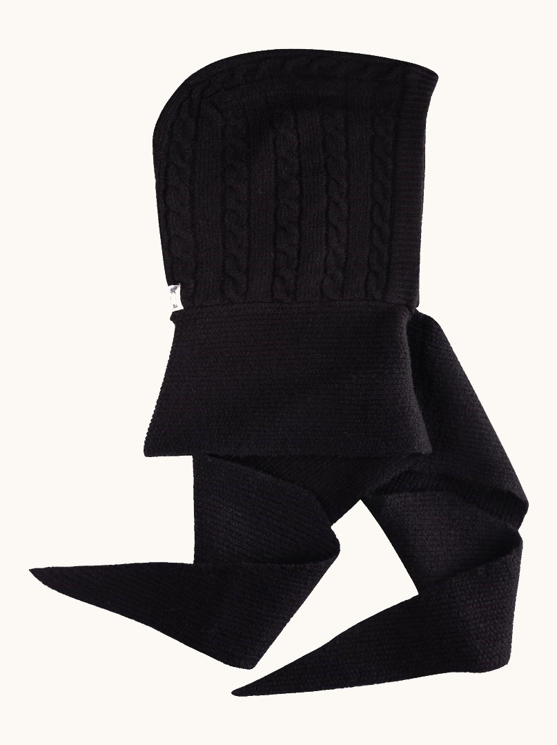 Black hoodie with long wool scarf image 3